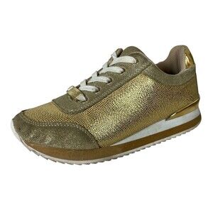 Bebe Women's Gold Metallic Lifestyle Sneakers Size 6.5 Everyday Going Out